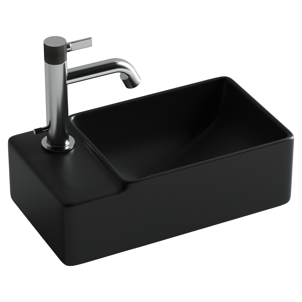 Фото Раковина Ceramicanova Element CN5046MB подвесная 39,5 × 22 × 12,5 см, черный матовый
