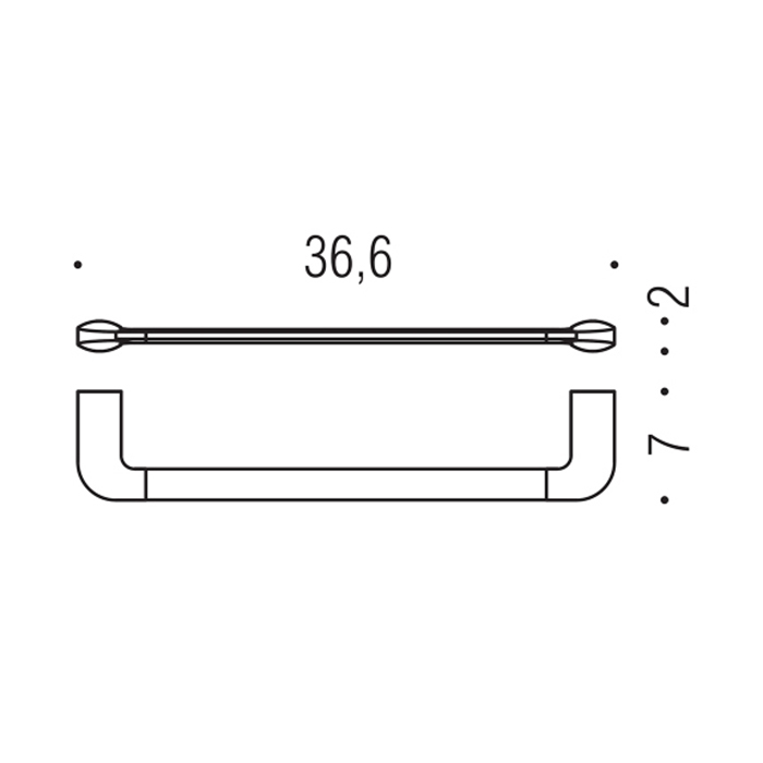 Фото Полотенцедержатель Colombo Trenta B3009.NM подвесной черный матовый L 36,5 см