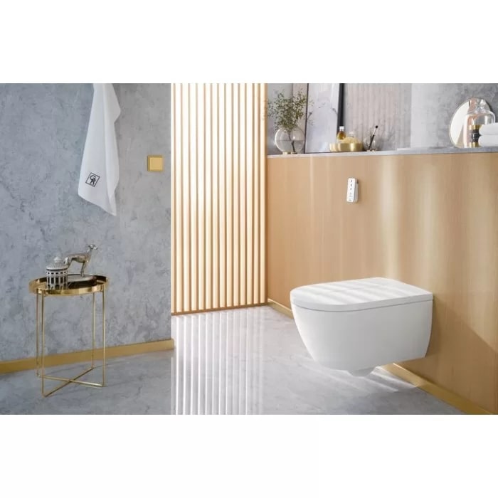 Фото Унитаз-биде подвесной Villeroy & Boch Viclean V0E100R1, с сиденьем с микролифтом, белый глянцевый
