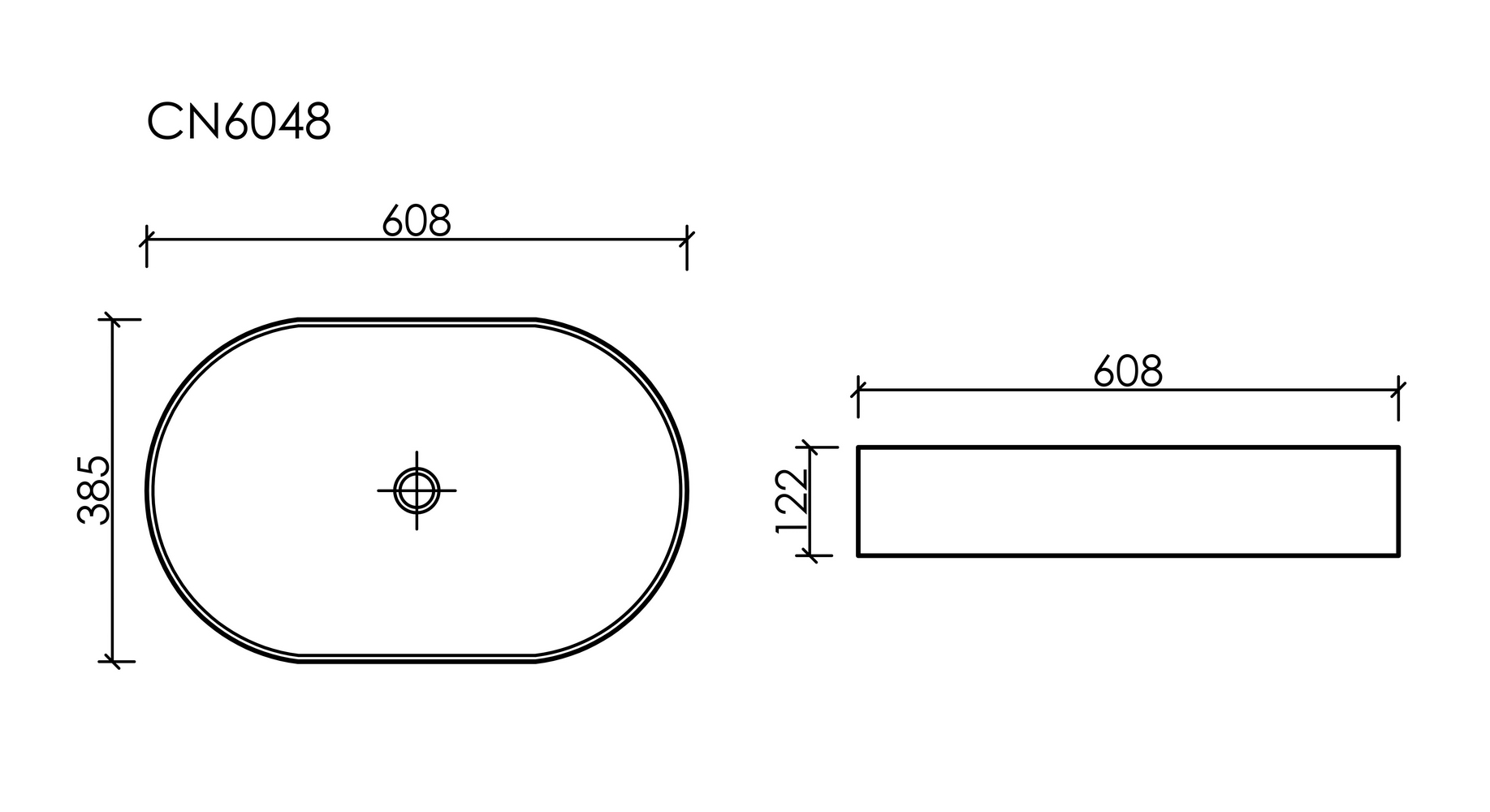 Фото Раковина Ceramicanova Element CN6048MW накладная 60 × 38,5 × 12,2 см, белый матовый