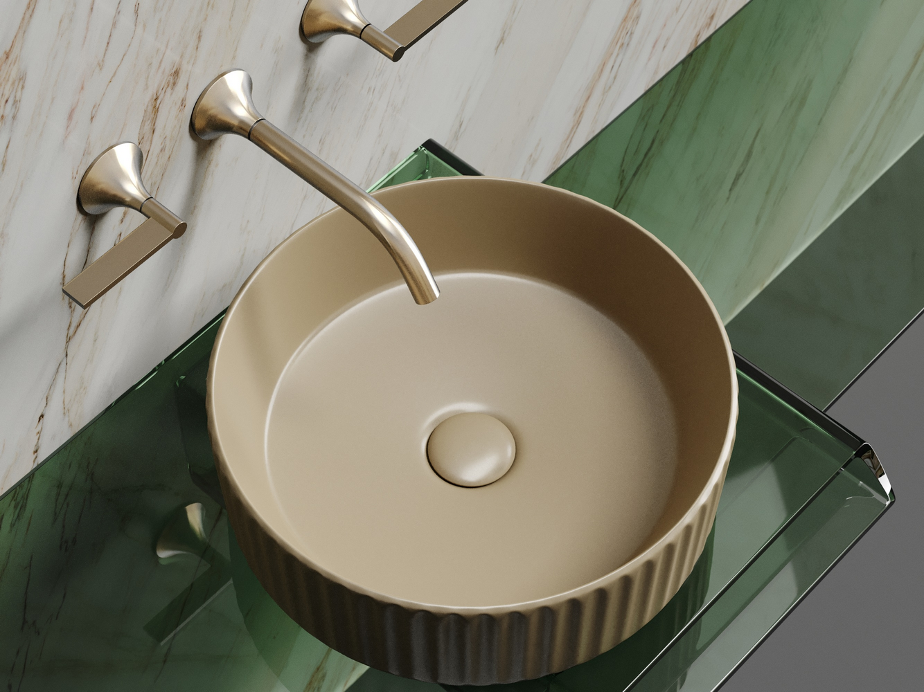 Фото Раковина Ceramicanova Element CN6057MC накладная 36 × 36 × 11,5 см, капучино матовый