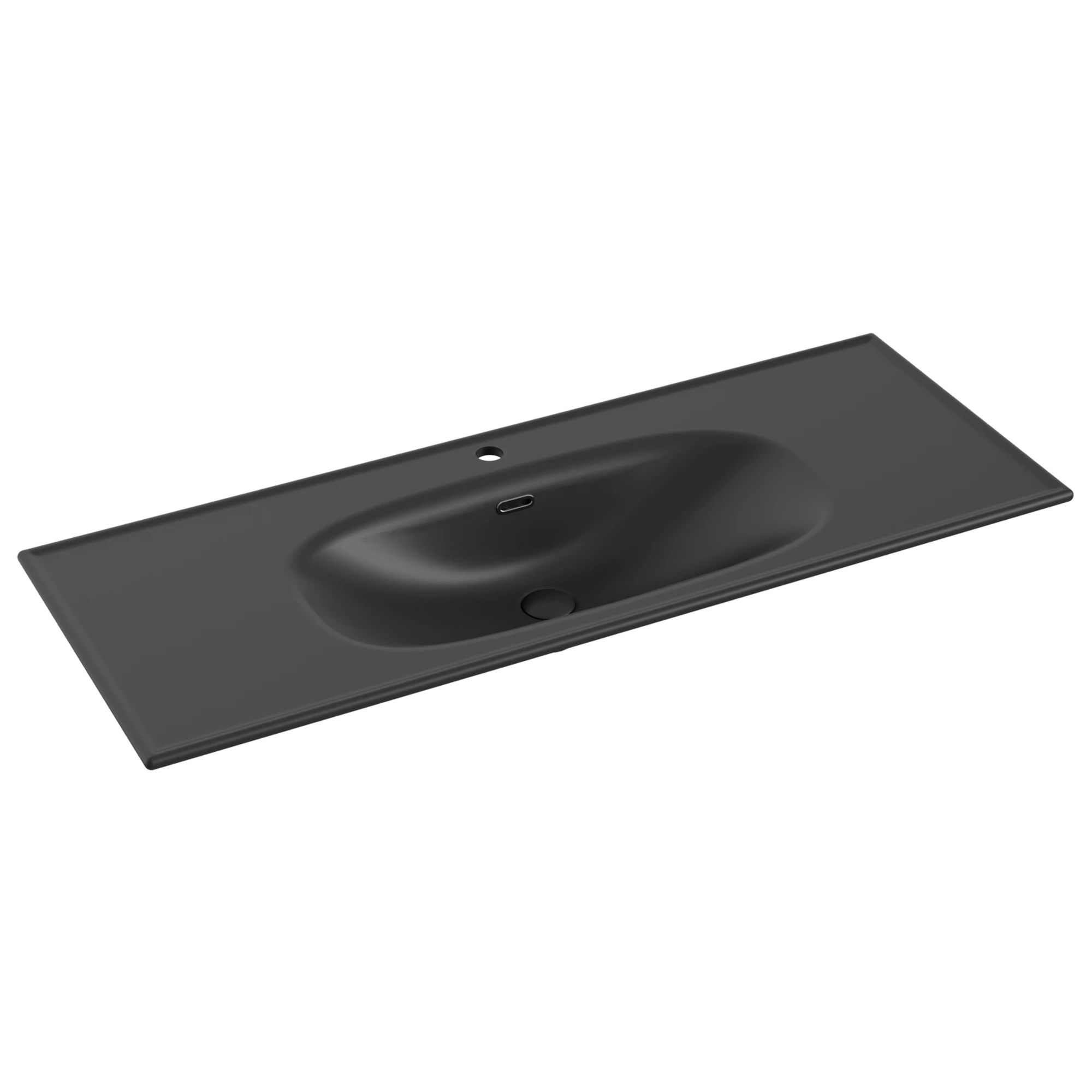Фото Раковина Ceramicanova Sabo CN13004MB мебельная 121 × 46,5 × 18,5 см, черный матовый