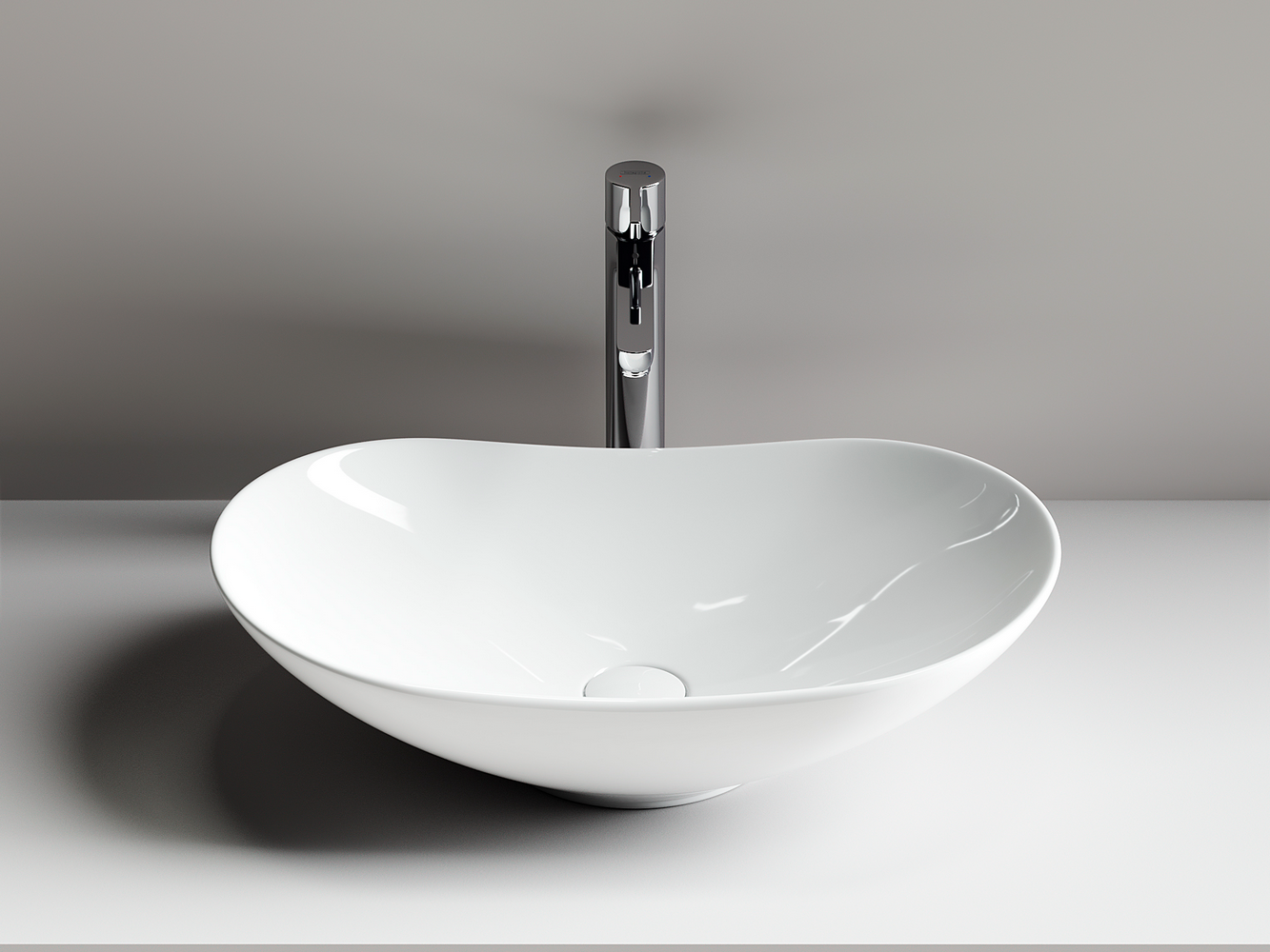 Фото Раковина Ceramicanova Element CN6015 накладная 62 × 36 × 14,5 см, белый глянцевый