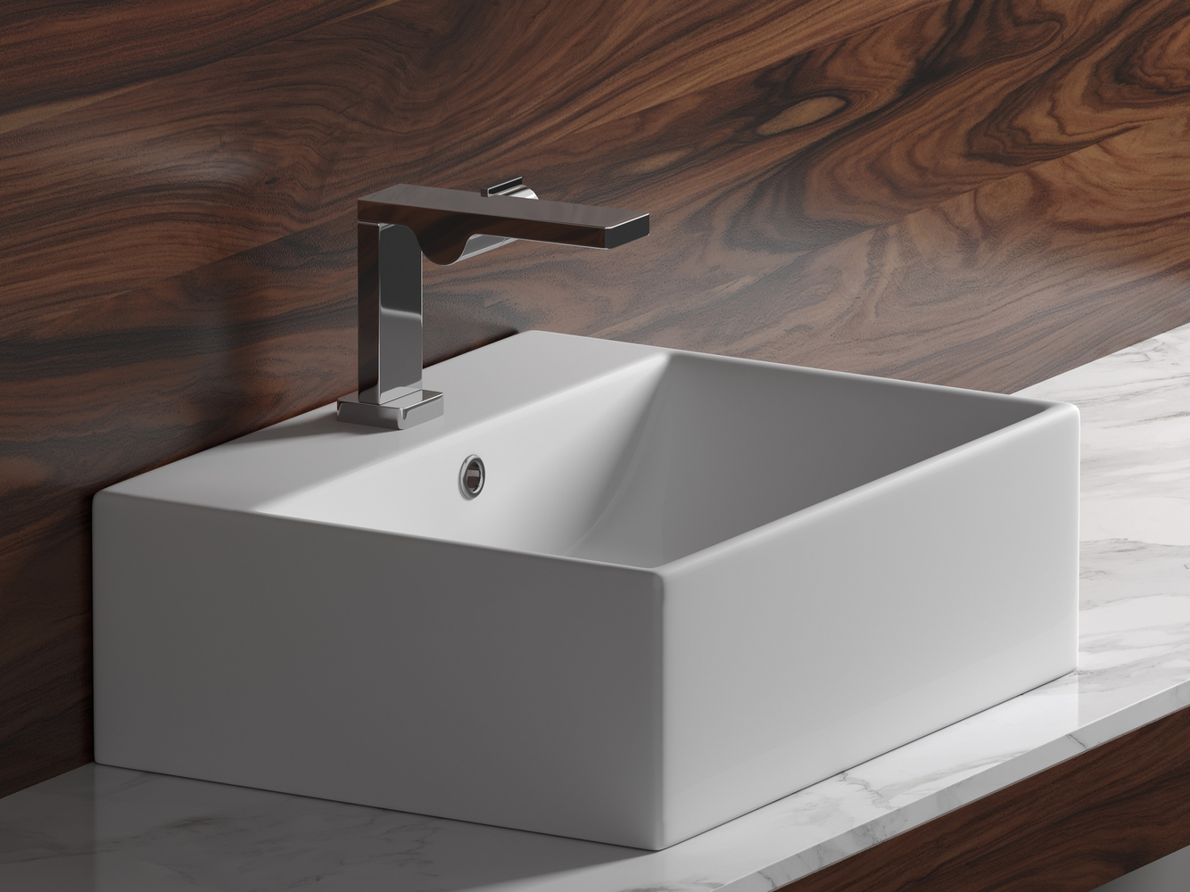 Фото Раковина Ceramicanova Element CN6040 накладная 50 × 41 × 16 см, белый глянцевый