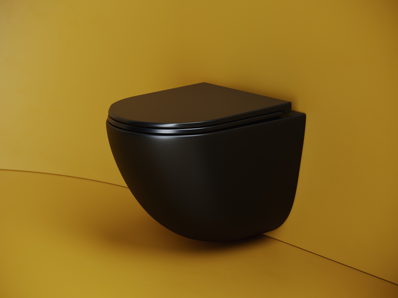 Фото Унитаз Ceramicanova Vogue CN4008TMB с сиденьем подвесной, черный матовый