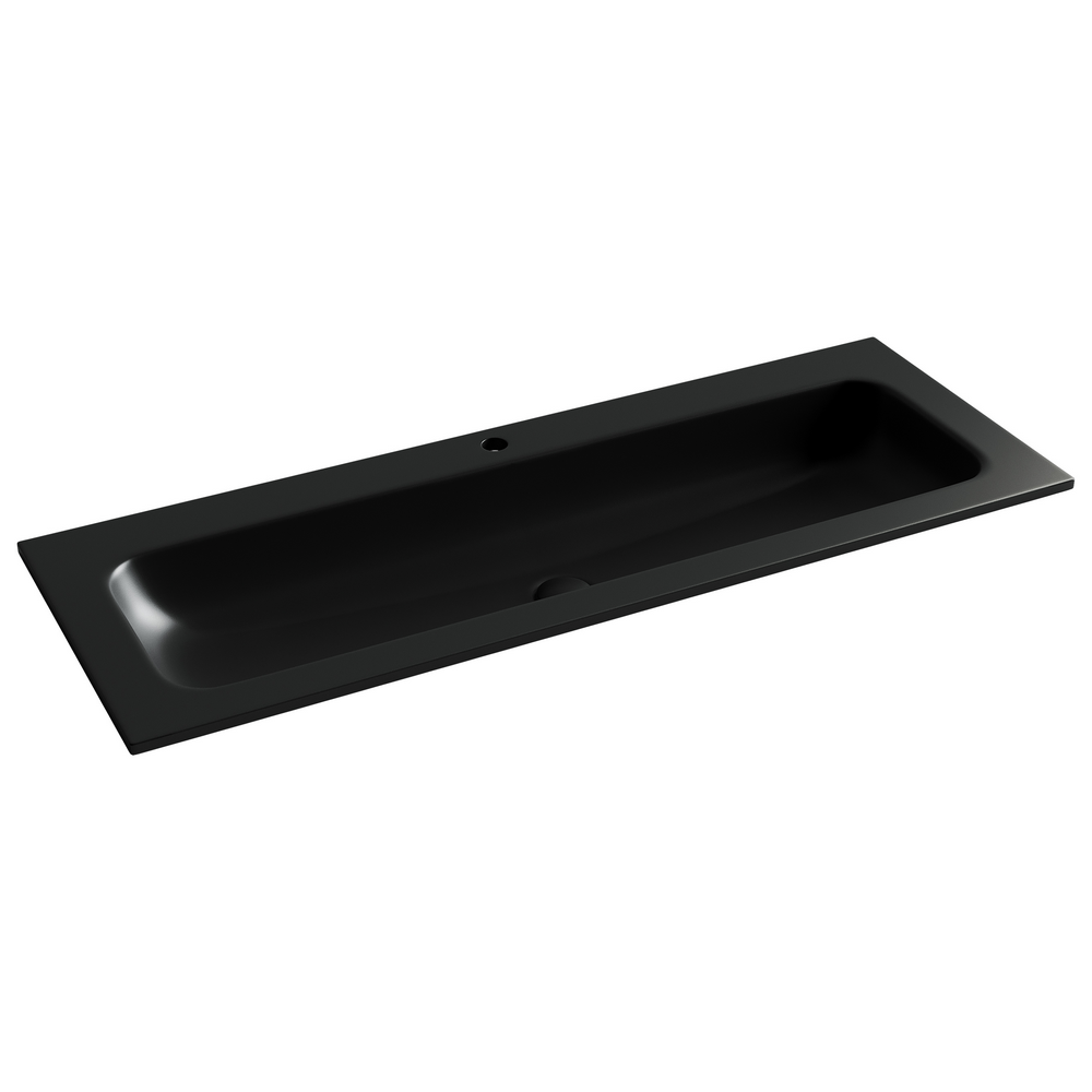 Фото Раковина Ceramicanova Grace CN7017MB мебельная 121 × 45,7 × 13,7 см, черный матовый