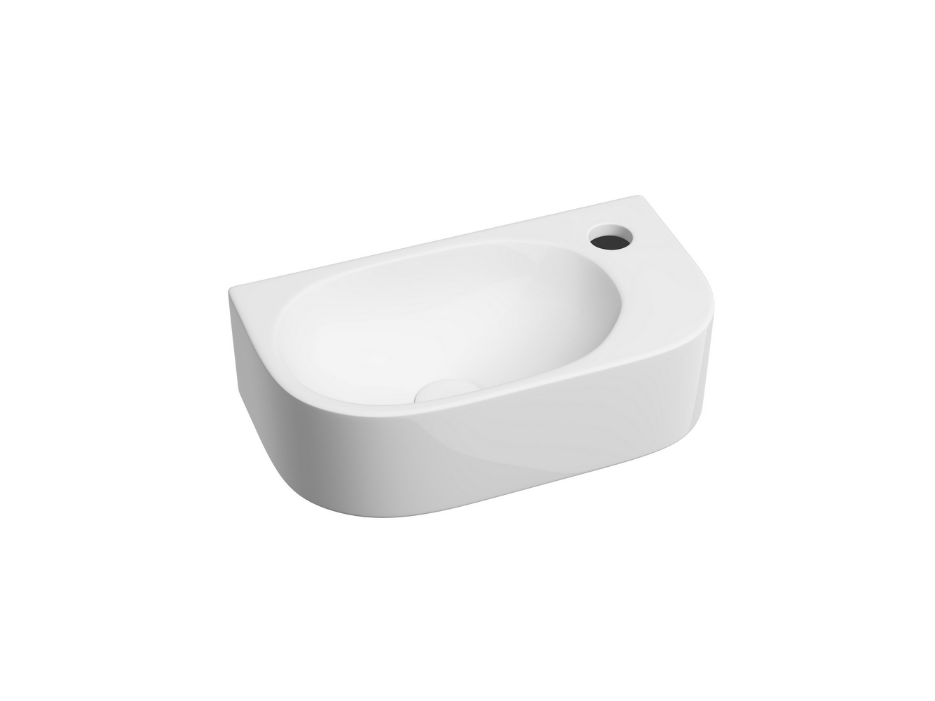 Фото Раковина Ceramicanova Element CN6066L подвесная 40,5 × 22 × 11 см, белый глянцевый