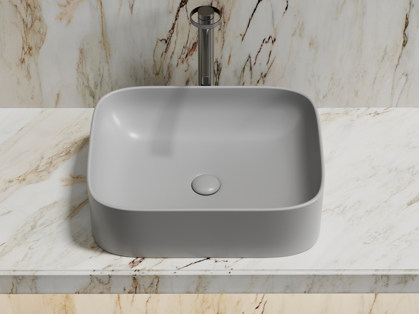 Фото Раковина Ceramicanova Element CN6052MSG накладная 50,5 × 38 × 15 см, серый матовый
