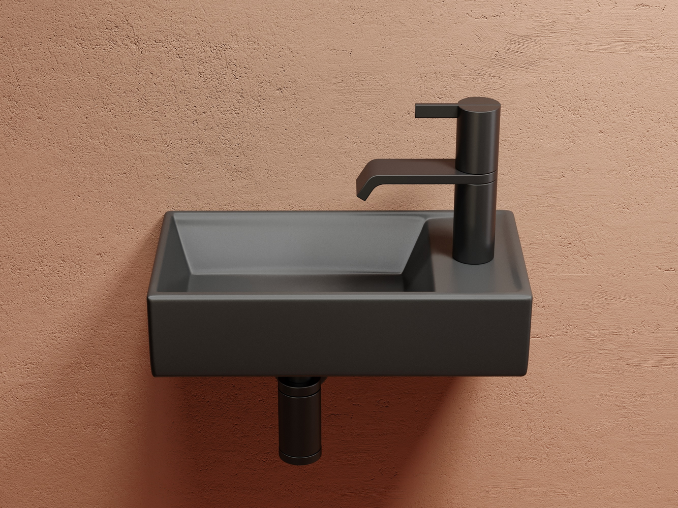 Фото Раковина Ceramicanova Element CN6051LMDH подвесная 41 × 22,5 × 10,5 см, темный антрацит матовый