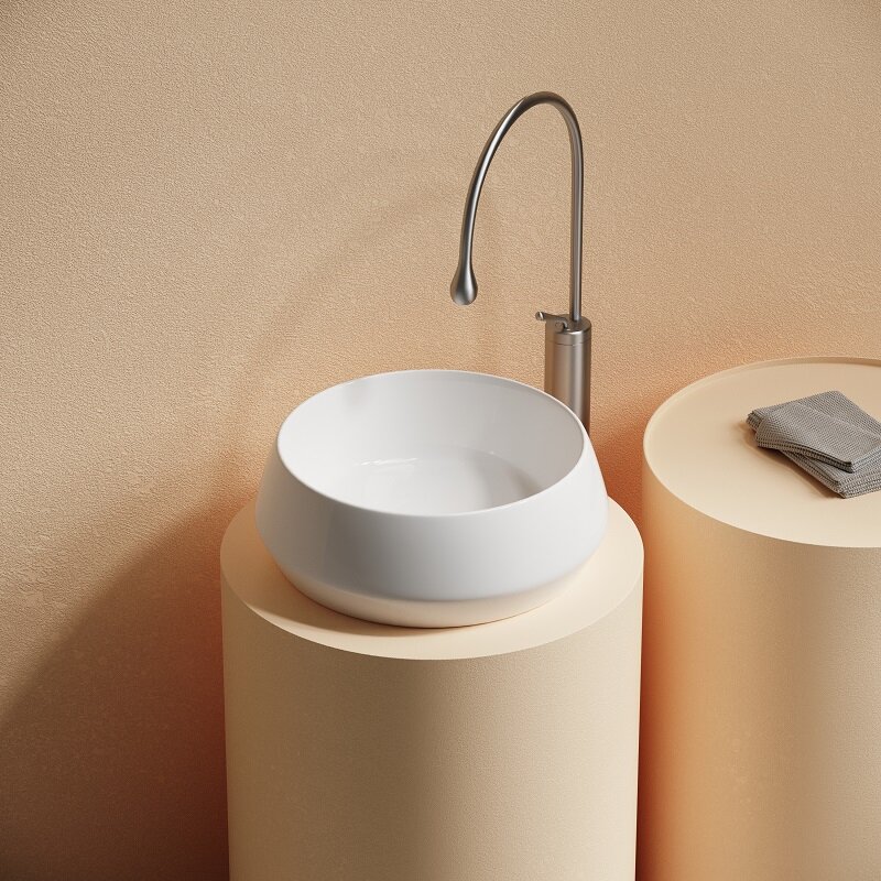 Фото Раковина Ceramicanova Maya CN12004 накладная 40 × 40 × 14 см, белый глянцевый
