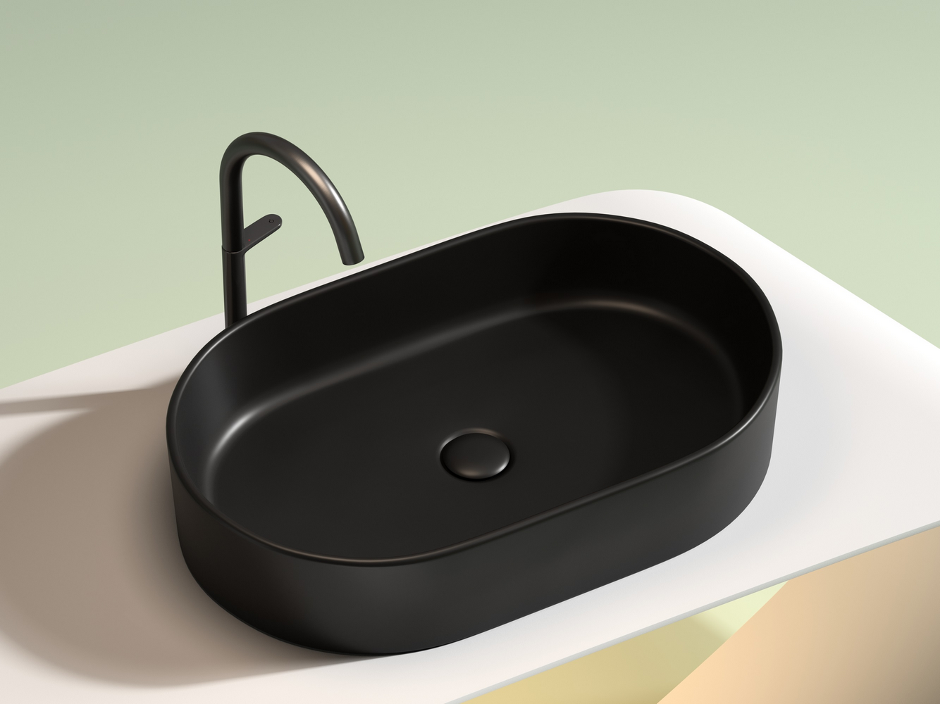 Фото Раковина Ceramicanova Element CN6048MB накладная 60 × 38,5 × 12,2 см, черный матовый