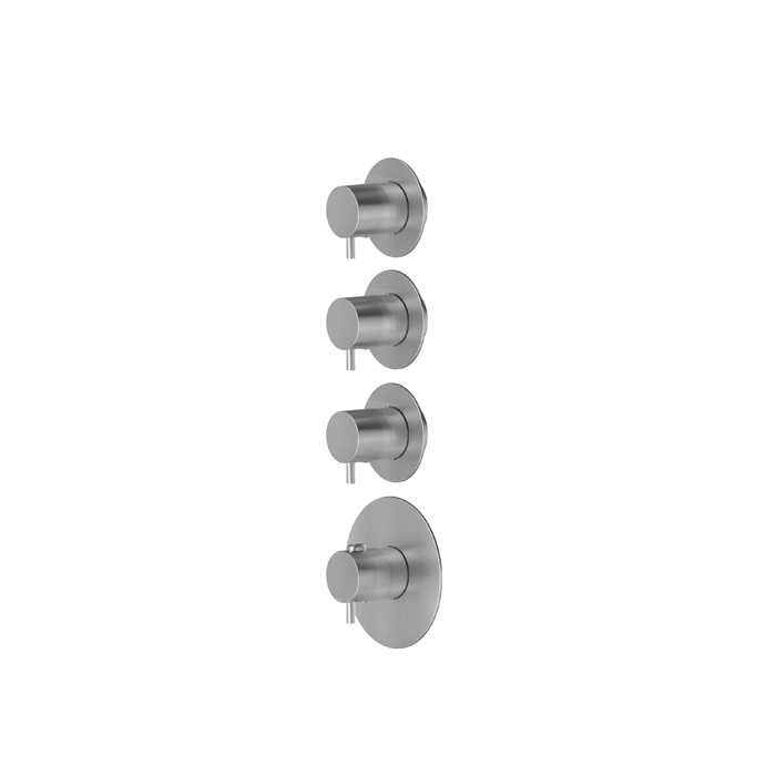 Фото Смеситель Newform X-Steel 316 69860EX.50.050 для душа термостат с переключателем на 3 потока, нержавеющая сталь браш