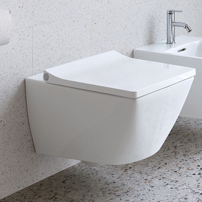 Фото Унитаз подвесной укороченный Duravit Viu 2573092000, безободковый, без сиденья, белый глянцевый
