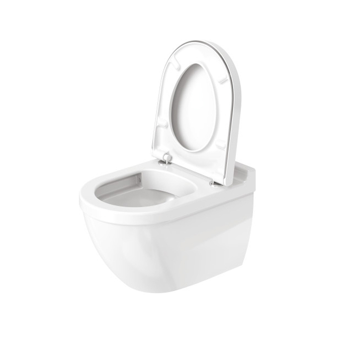 Фото Унитаз подвесной Duravit Starck 3 45270900A1, безободковый, с сиденьем с микролифтом, белый глянцевый