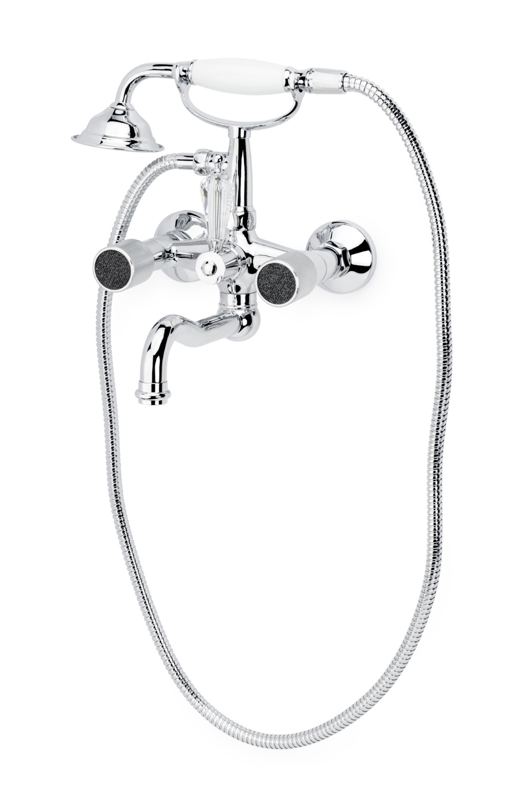 Фото Смеситель для ванны Boheme Royal 273-Royal/CRST black хром