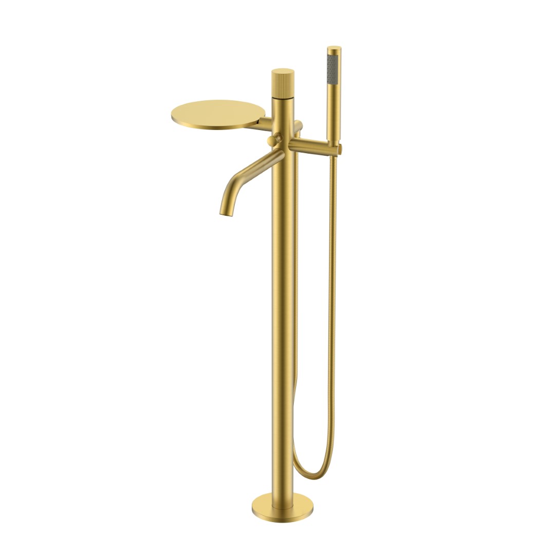 Фото Смеситель для ванны Boheme Stick 129-MG.3 напольный золото матовое