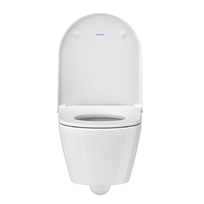 Фото Унитаз подвесной укороченный Duravit D-Code 45880900A1, безободковый, с сиденьем с микролифтом, белый глянцевый