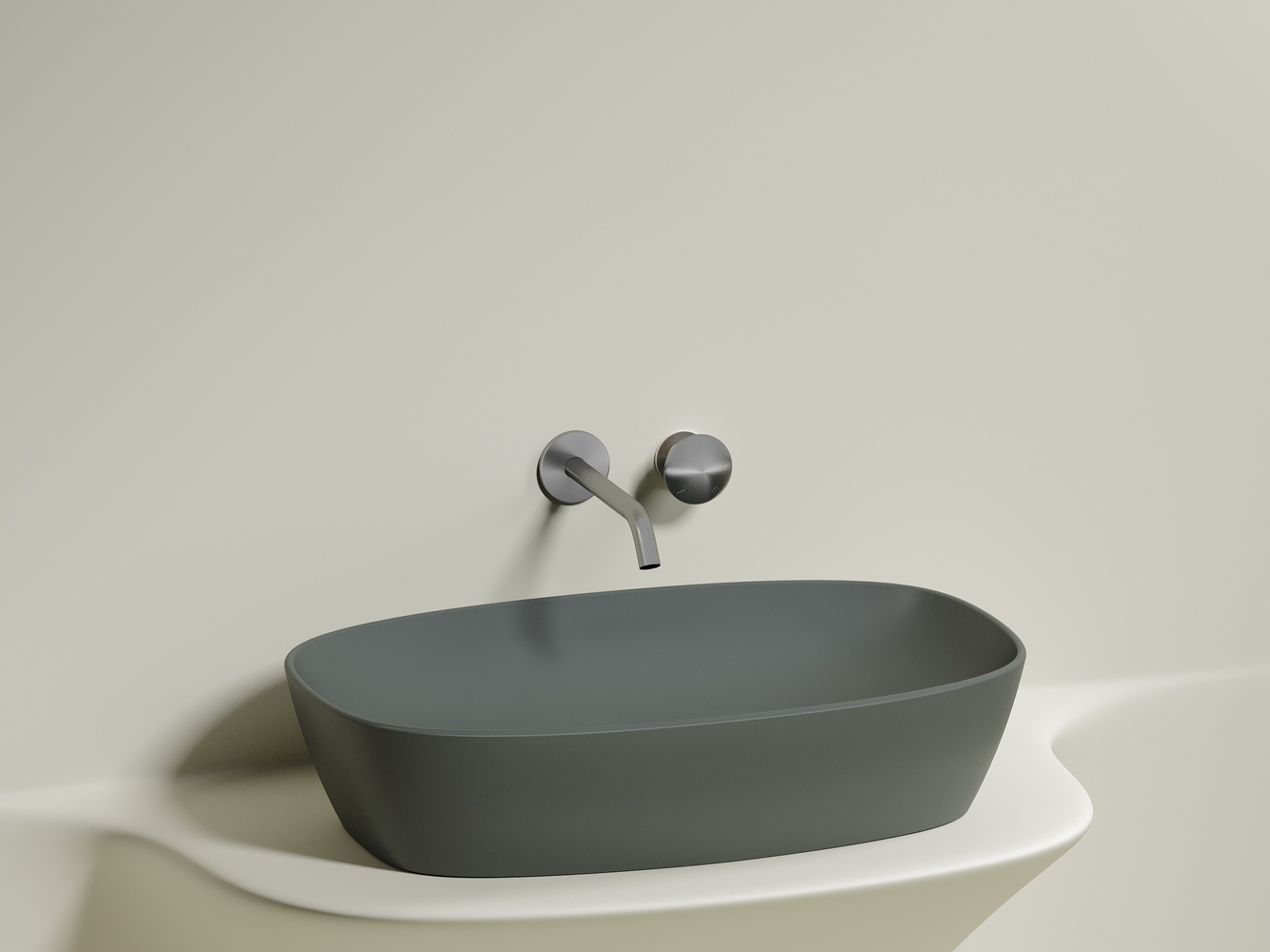 Фото Раковина Ceramicanova Element CN6049MH накладная 61 × 38,5 × 14 см, антрацит матовый