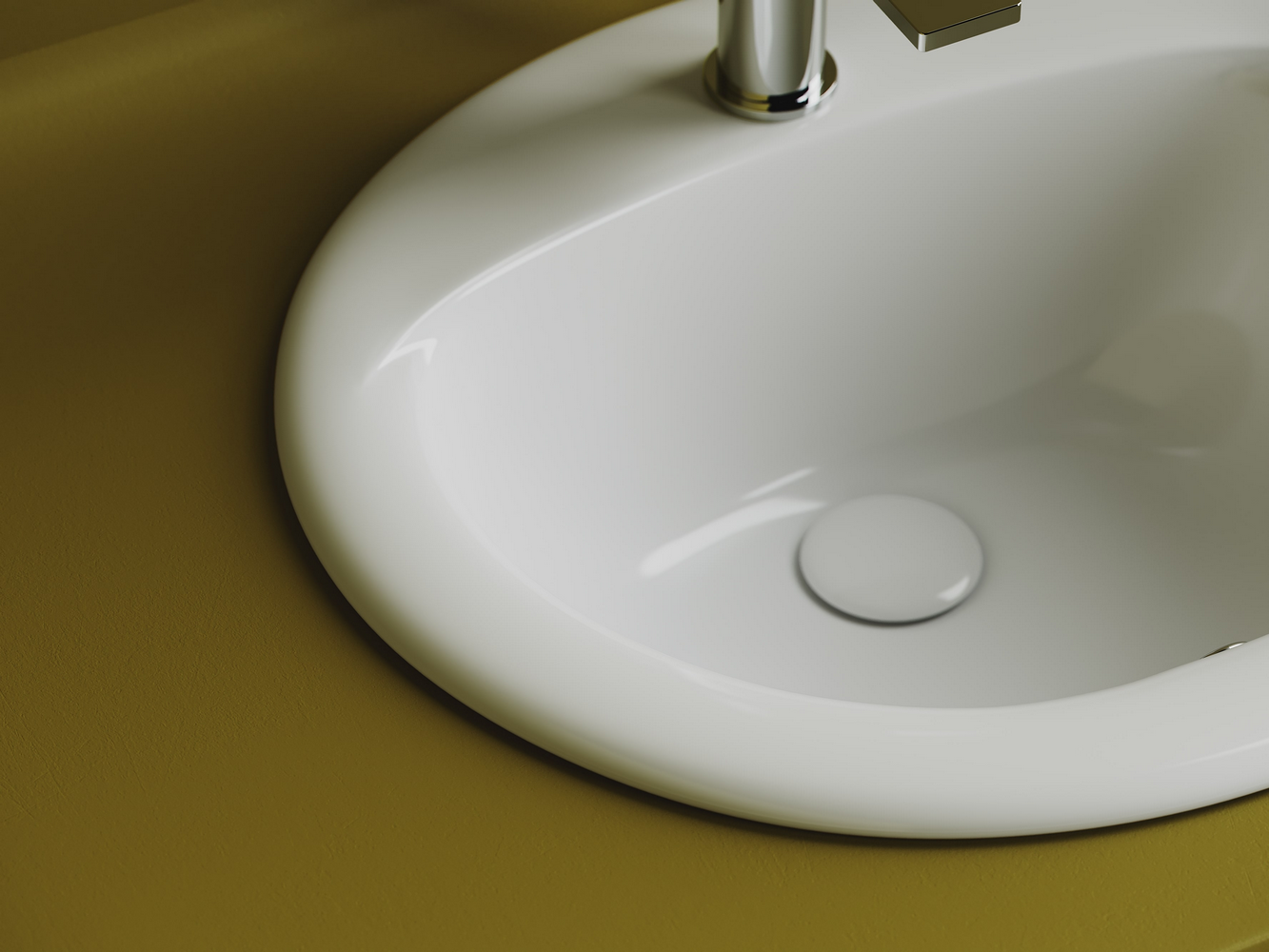 Фото Раковина Ceramicanova Sun CN6080 встраиваемая сверху 51,5 × 45,5 × 20 см, белый глянцевый