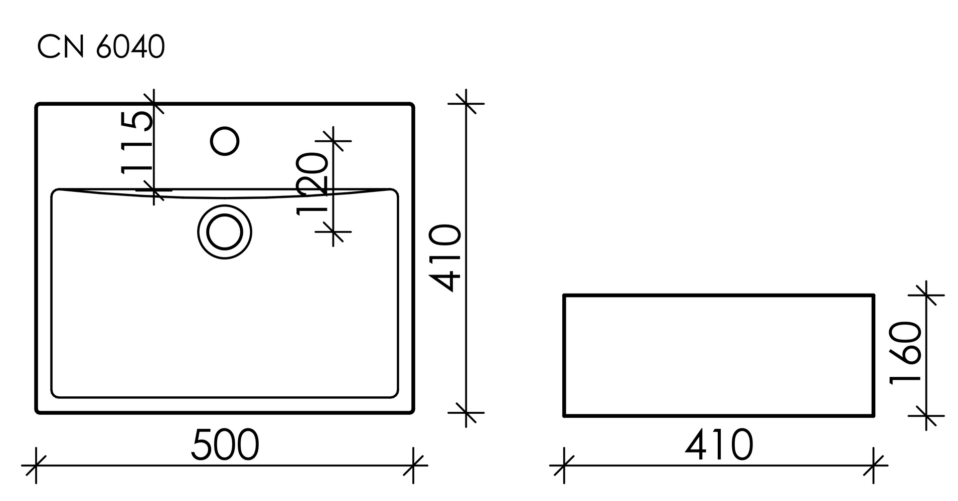 Фото Раковина Ceramicanova Element CN6040 накладная 50 × 41 × 16 см, белый глянцевый