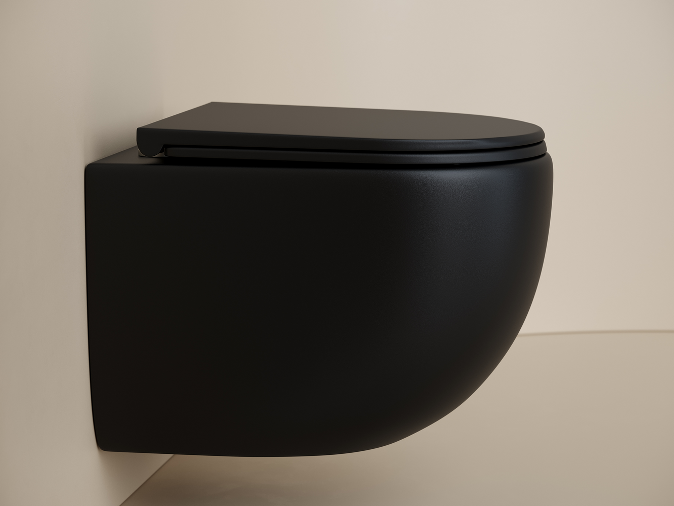 Фото Унитаз Ceramicanova UP CN4007MB с сиденьем подвесной, черный матовый