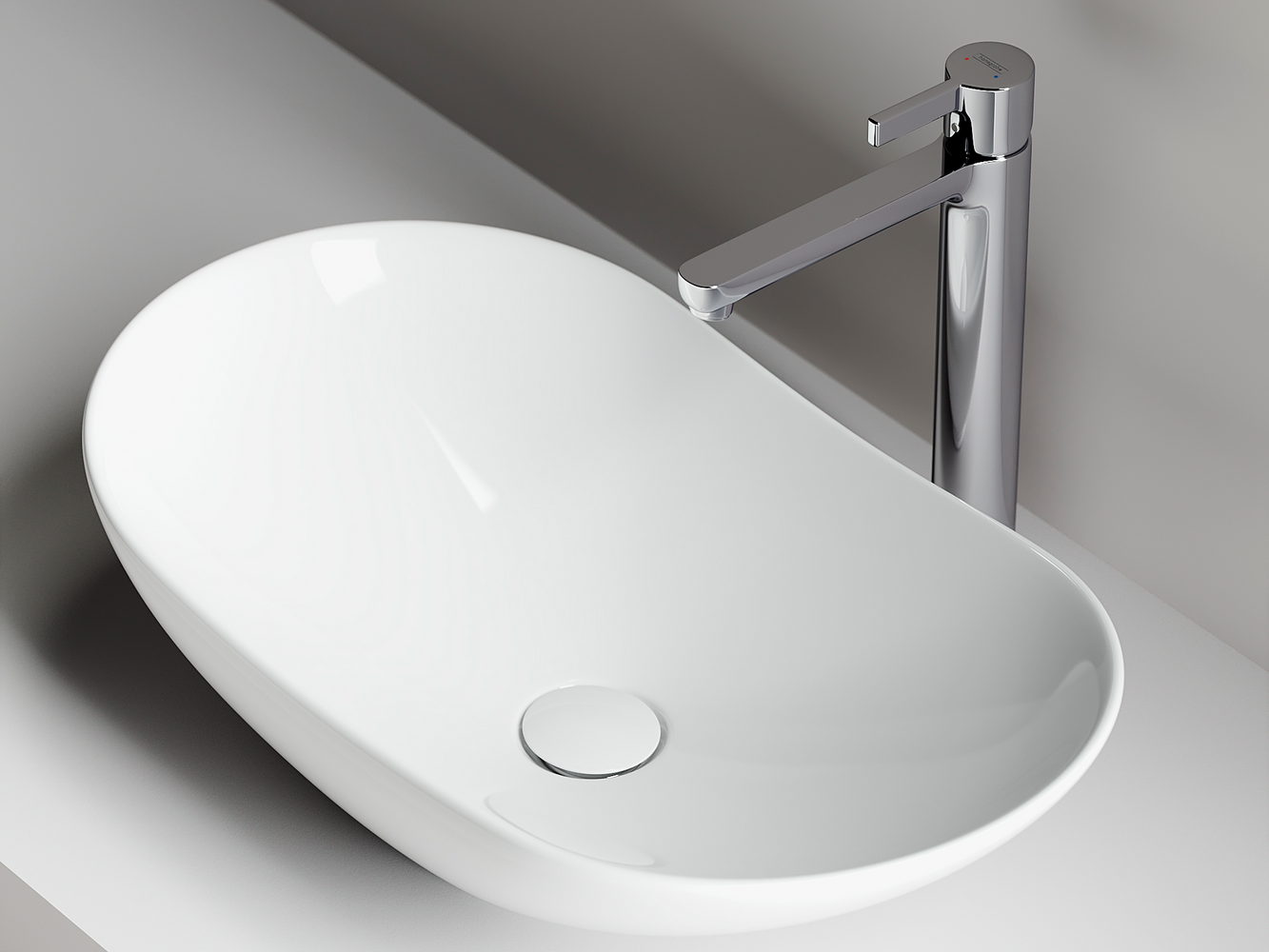Фото Раковина Ceramicanova Element CN6015 накладная 62 × 36 × 14,5 см, белый глянцевый