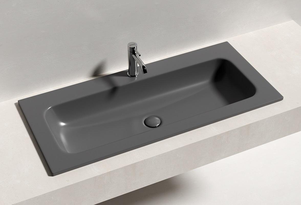 Фото Раковина Ceramicanova Grace CN7013MDH мебельная 101 × 45,7 × 13,7 см, темный антрацит матовый