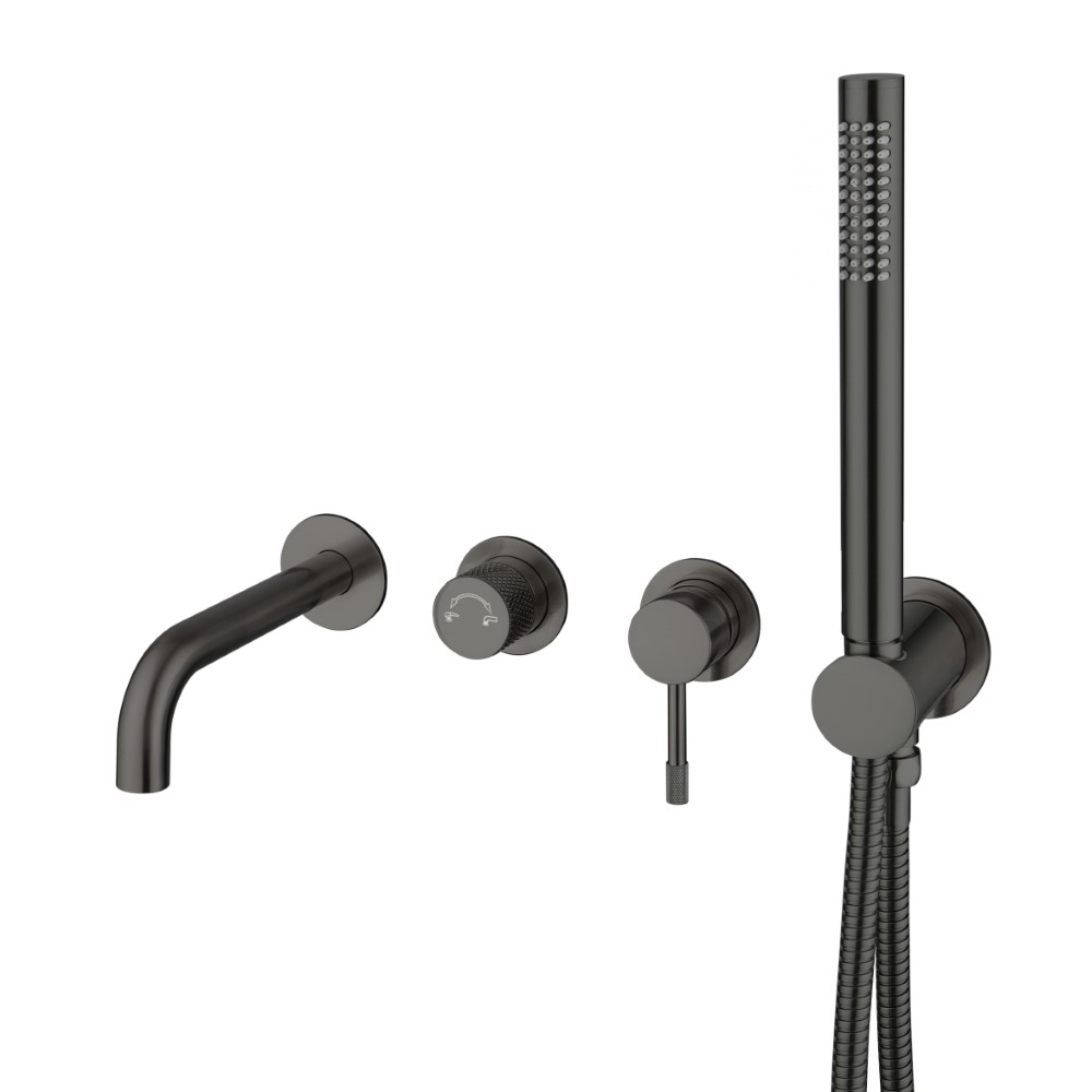 Фото Смеситель для ванны Boheme Uno 464-3-GM настенный графит браш