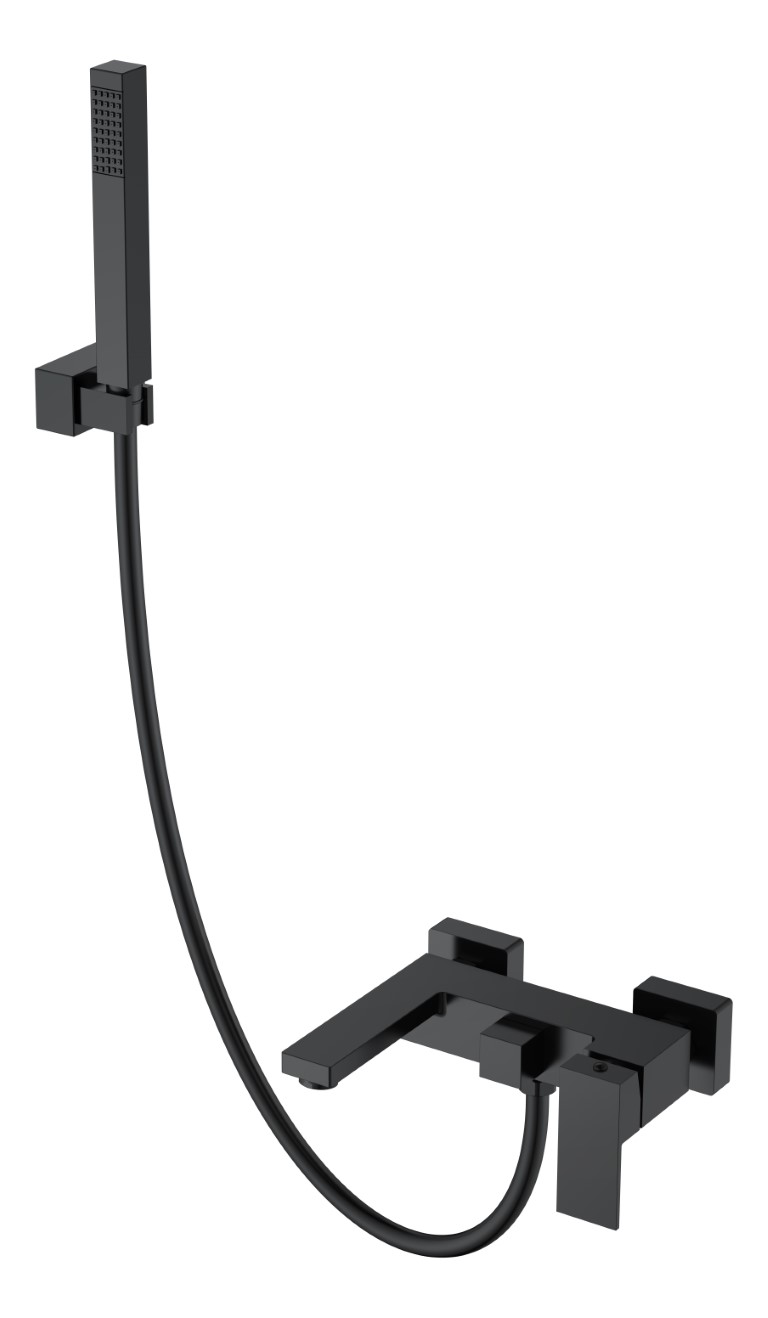 Фото Смеситель для ванны Boheme Qubic 473-B черный