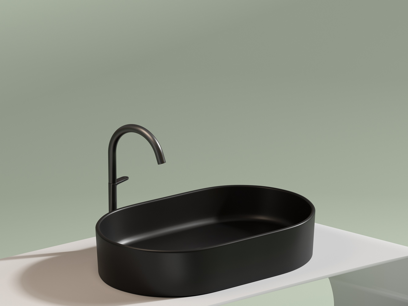 Фото Раковина Ceramicanova Element CN6048MB накладная 60 × 38,5 × 12,2 см, черный матовый