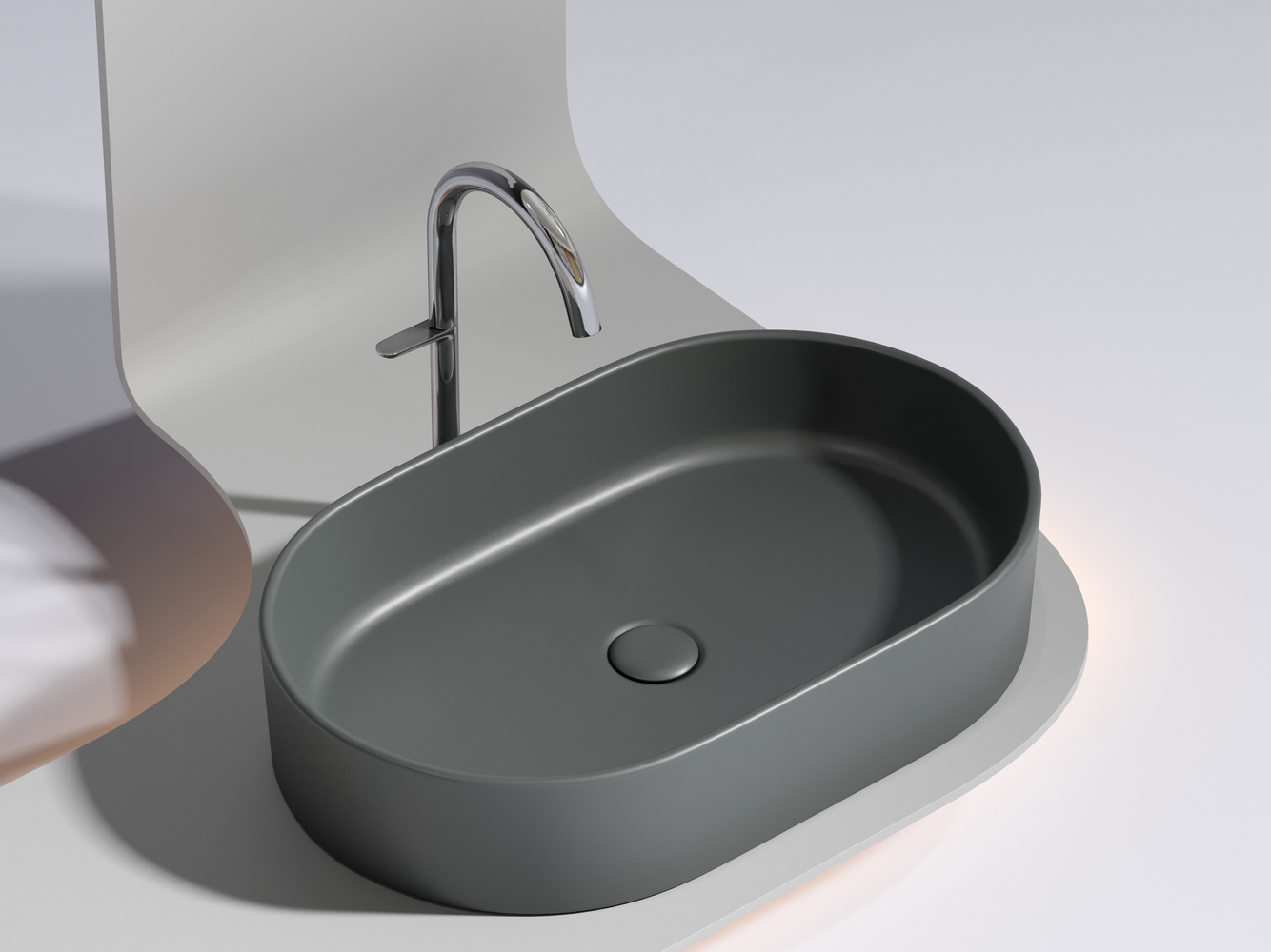 Фото Раковина Ceramicanova Element CN6048MDH накладная 60 × 38,5 × 12,2 см, темный антрацит матовый