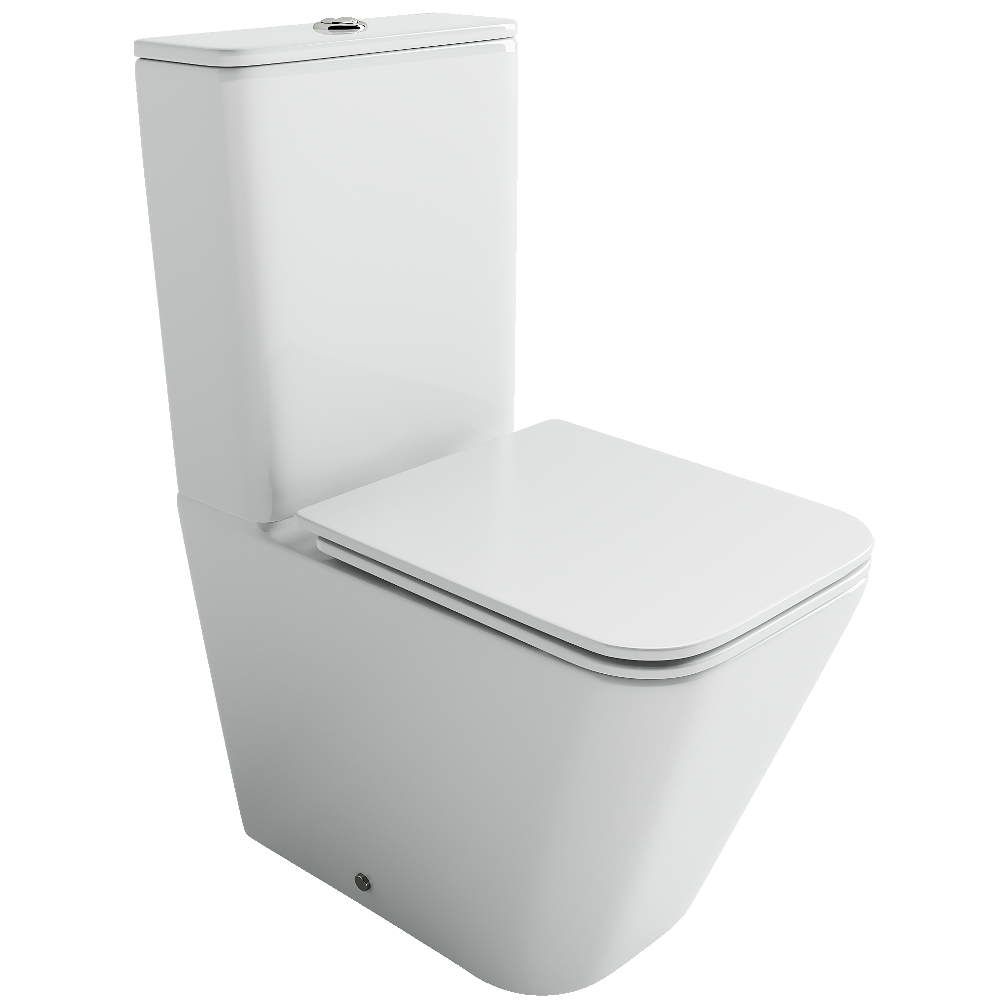 Фото Унитаз Ceramicanova Cubic CN1803T с сиденьем с бачком компакт, белый глянцевый