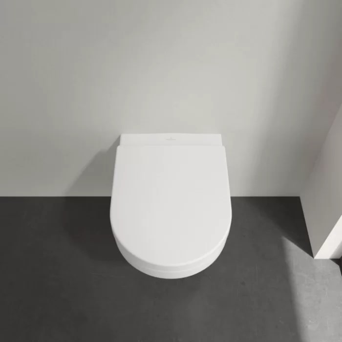 Фото Унитаз подвесной Villeroy & Boch Architectura 5684HR01, безободковый, с сиденьем с микролифтом, белый глянцевый