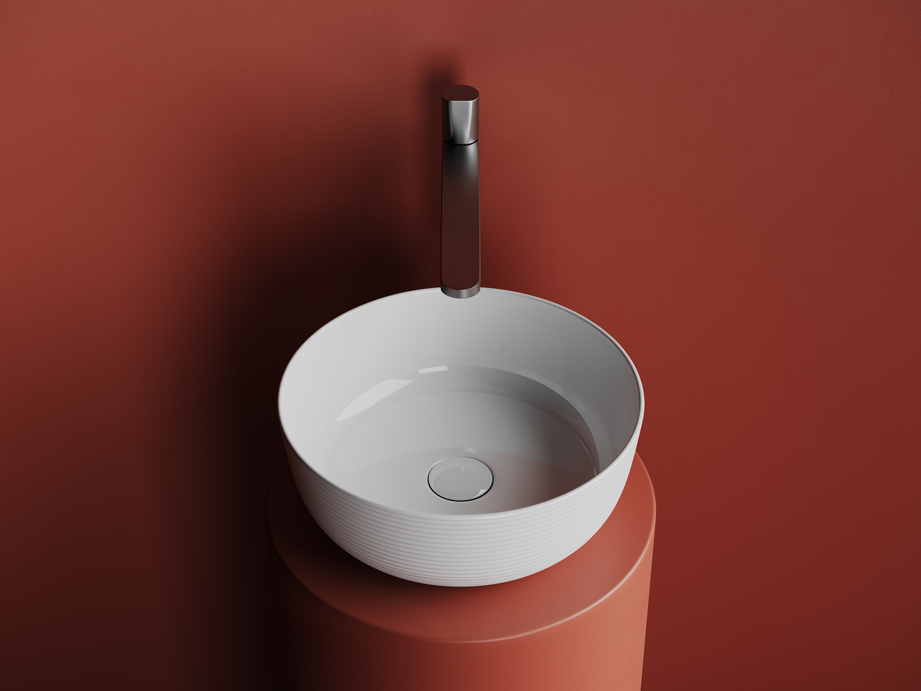 Фото Раковина Ceramicanova Element CN6073 накладная 35,6 × 35,6 × 13,5 см, белый глянцевый