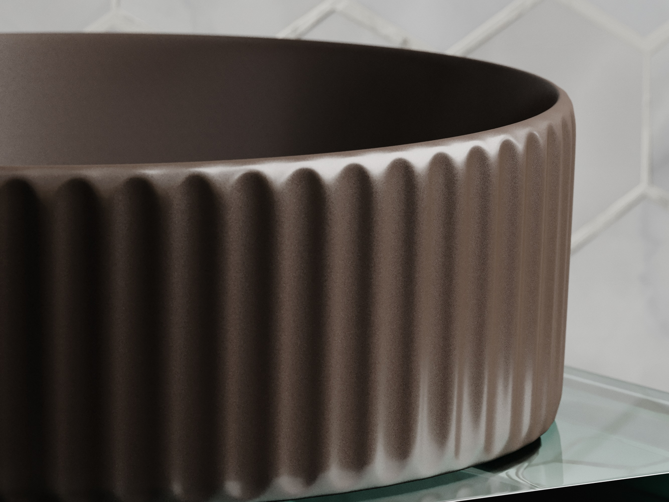 Фото Раковина Ceramicanova Element CN6057MDB накладная 36 × 36 × 11,5 см, темно-коричневый матовый