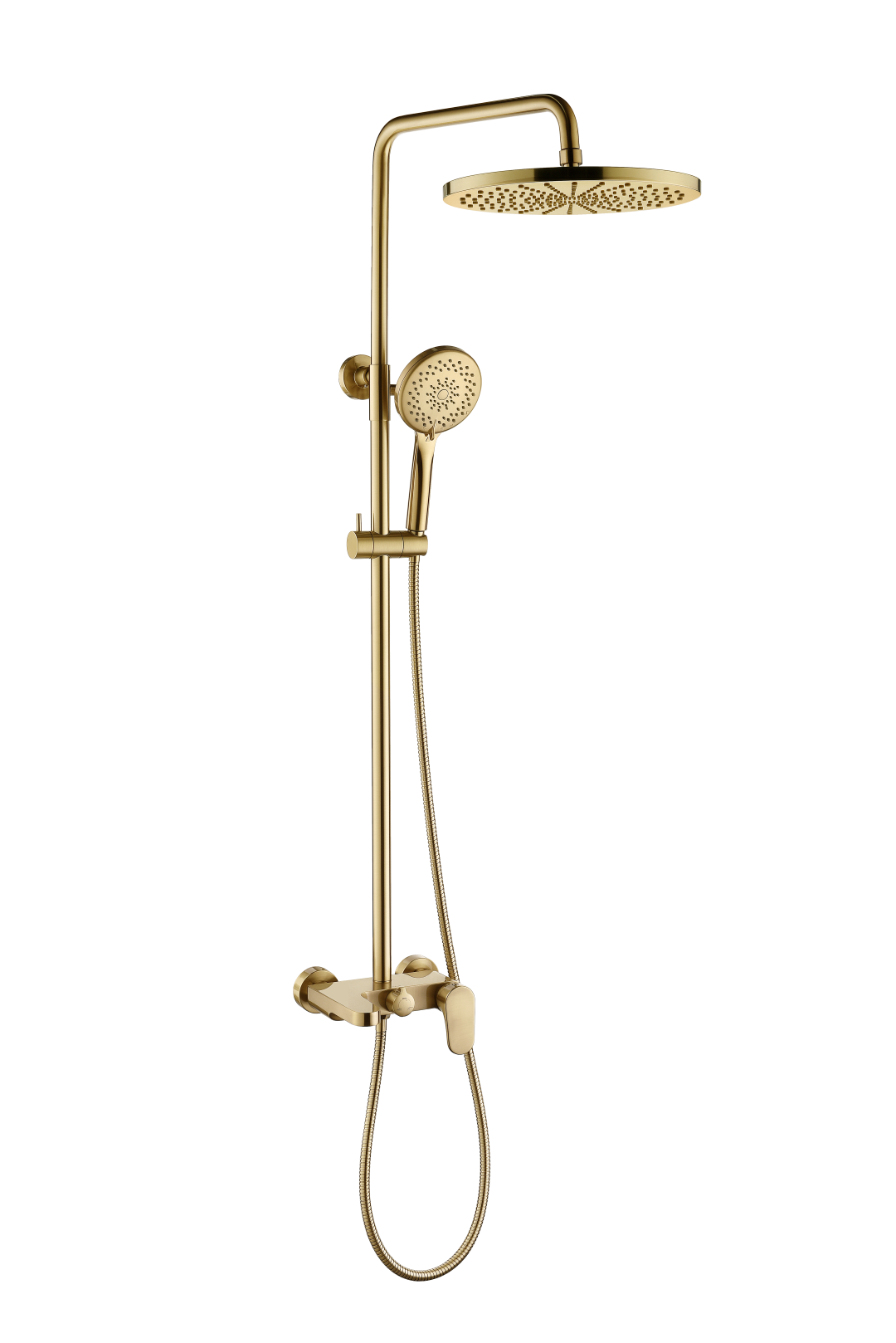 Фото Душевая стойка Boheme Spectre 458-MG с изливом, matt gold, золото матовое