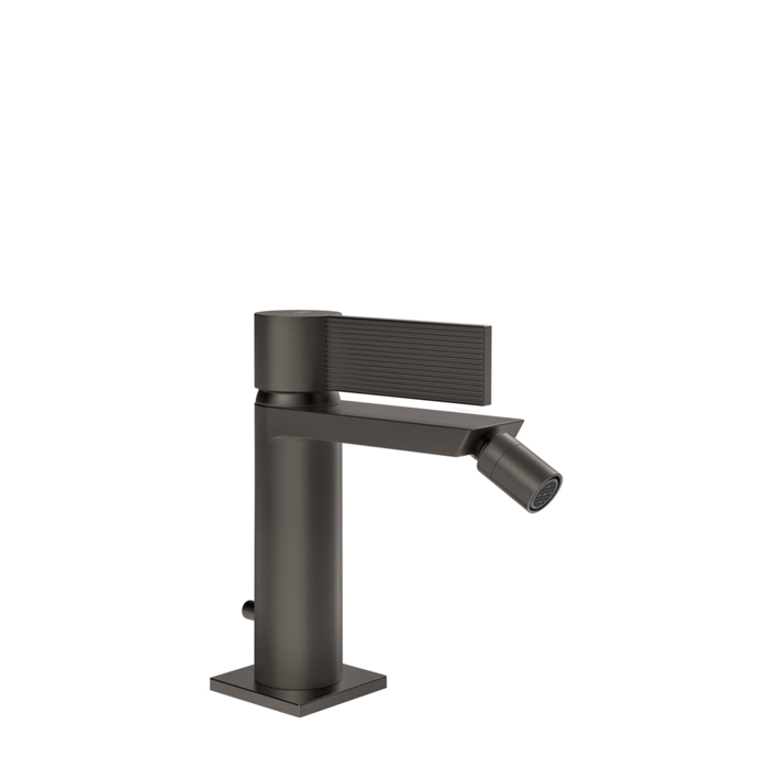 Фото Смеситель Gessi Inverso Rigato 73507#707 для биде с донным клапаном, черный хром браш pvd