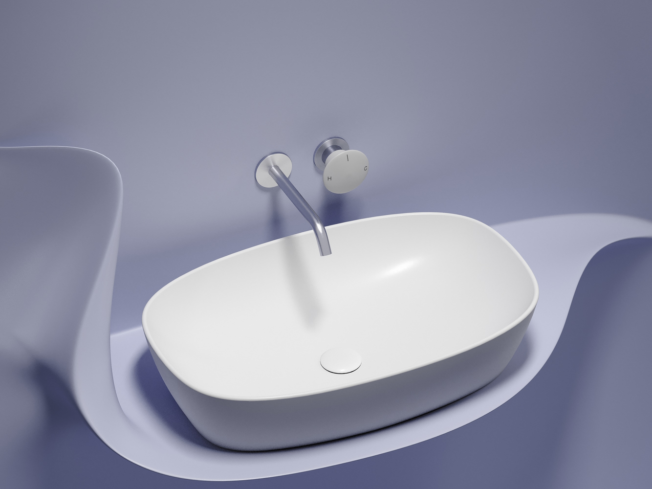 Фото Раковина Ceramicanova Element CN6049MW накладная 61 × 38,5 × 14 см, белый матовый