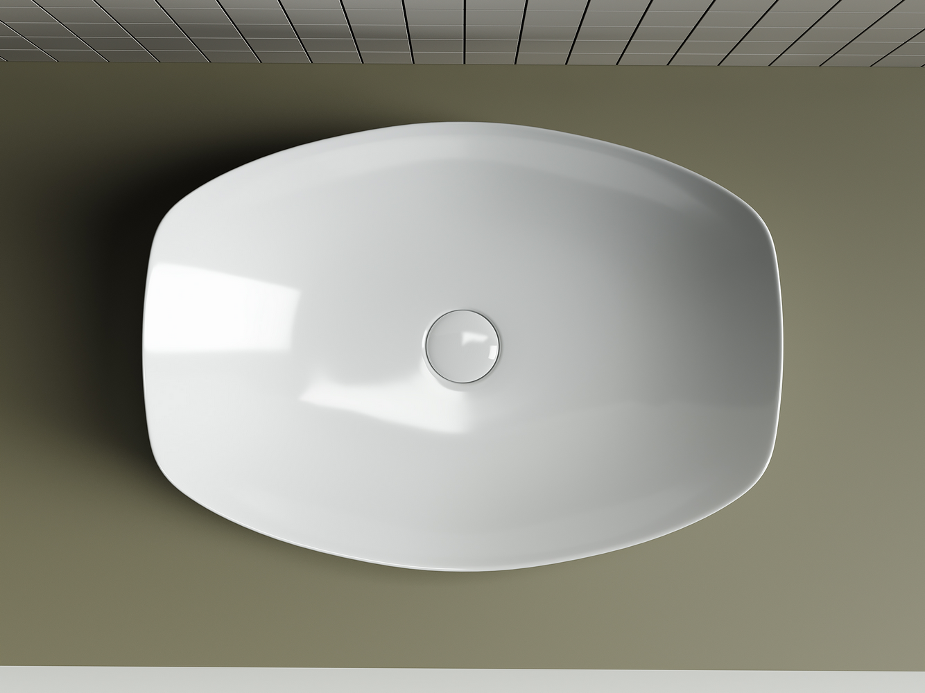 Фото Раковина Ceramicanova Element CN5016 накладная 56 × 40 × 14 см, белый глянцевый