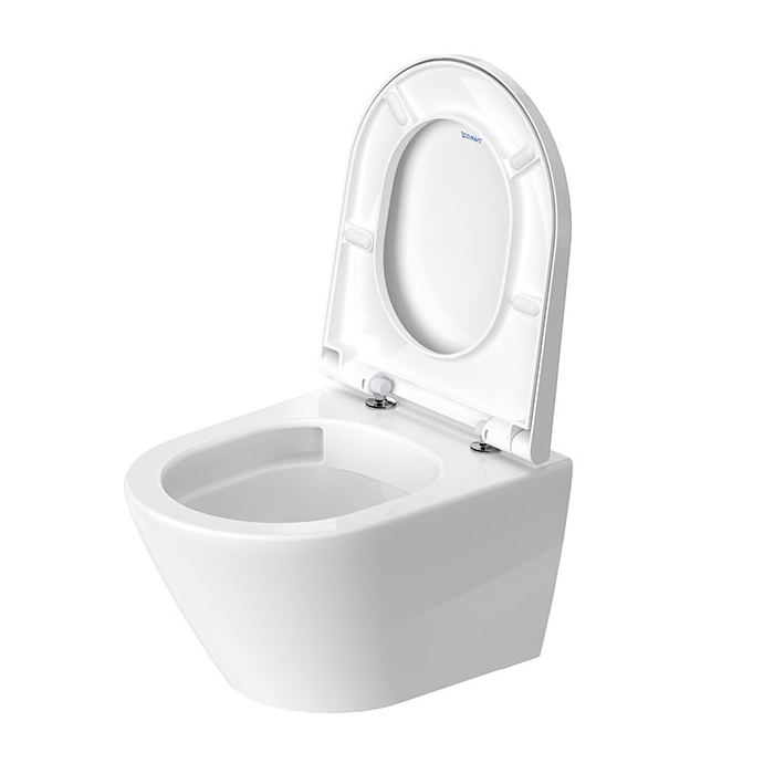 Фото Унитаз подвесной укороченный Duravit D-Code 45880900A1, безободковый, с сиденьем с микролифтом, белый глянцевый