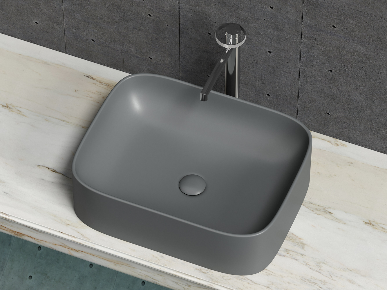Фото Раковина Ceramicanova Element CN6052MDH накладная 50,5 × 38 × 15 см, темный антрацит матовый