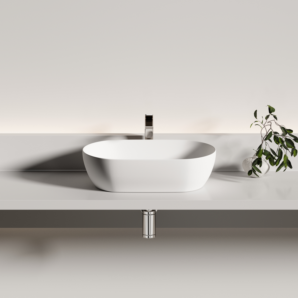 Фото Раковина Ceramicanova Twist CN12001MW накладная 50 × 30 × 14 см, белый матовый