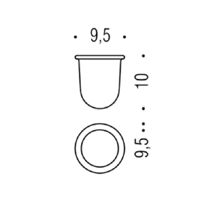 Фото Стакан Colombo Luna B0152-VAN настольный хром глянец/стекло матовое