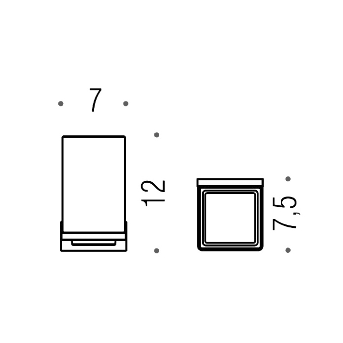 Фото Стакан Colombo Look B1602.GL-VAN подвесной графит глянец/стекло матовое