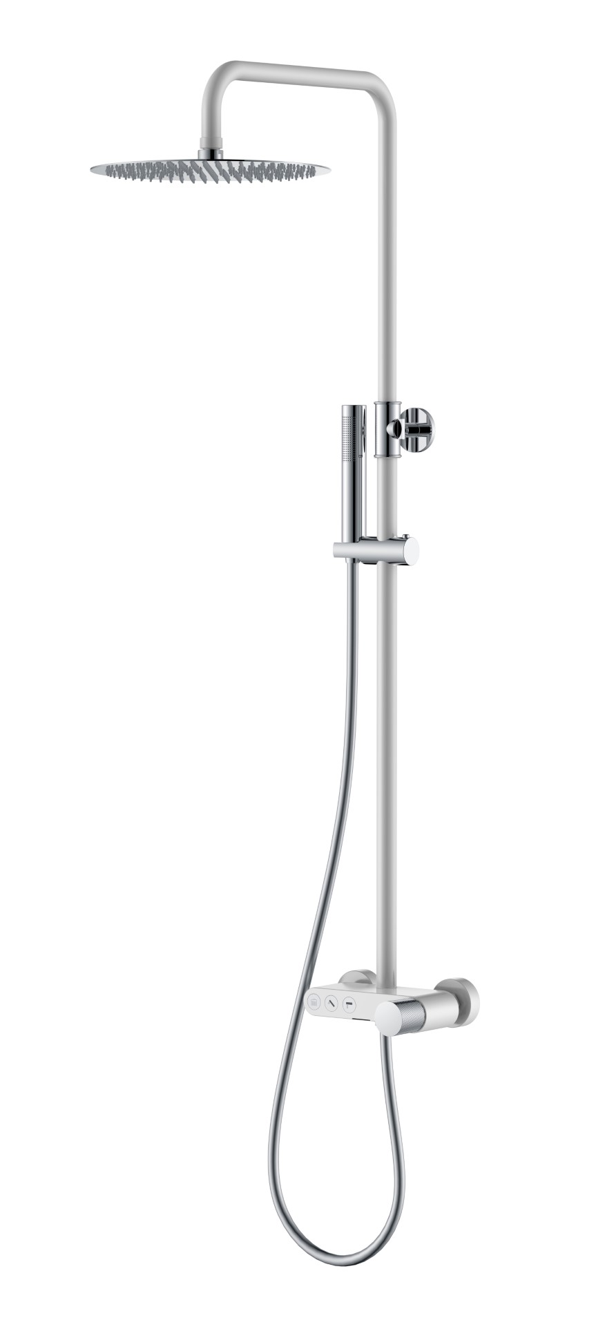 Фото Душевая стойка Boheme Stick 128-WCR.2 белый глянец/хром глянец