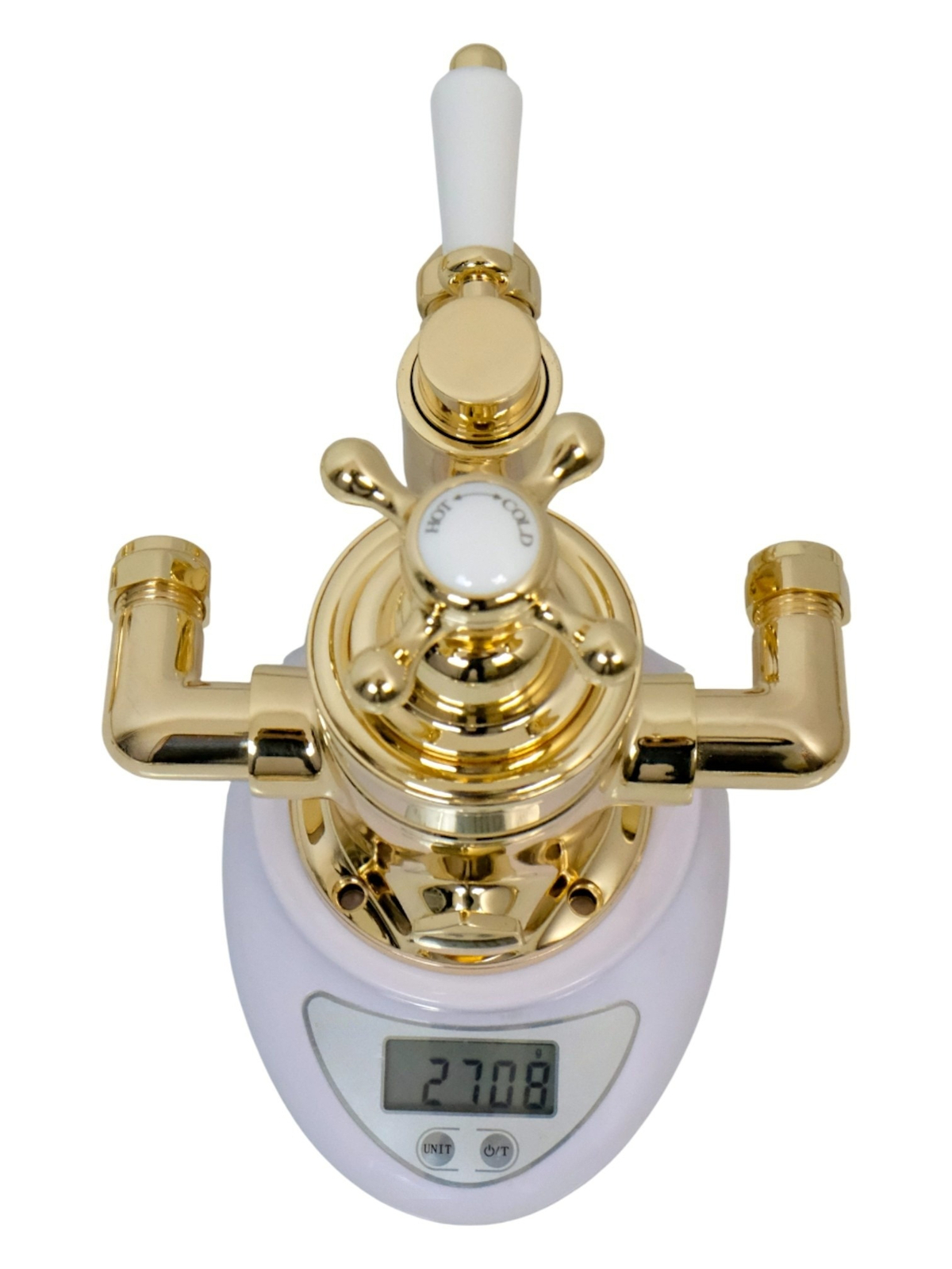 Фото Душевая стойка Migliore King 32880 с термостатом, золото глянец