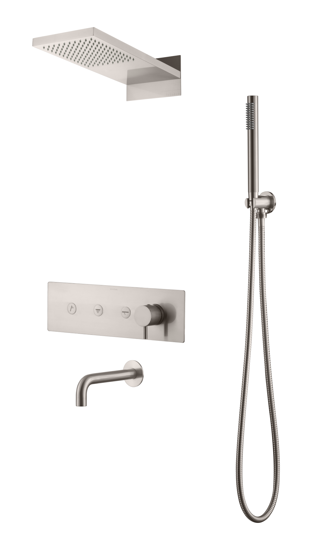 Фото Душевая система Boheme Fusion 130-2-NB nickel brush, никель матовый