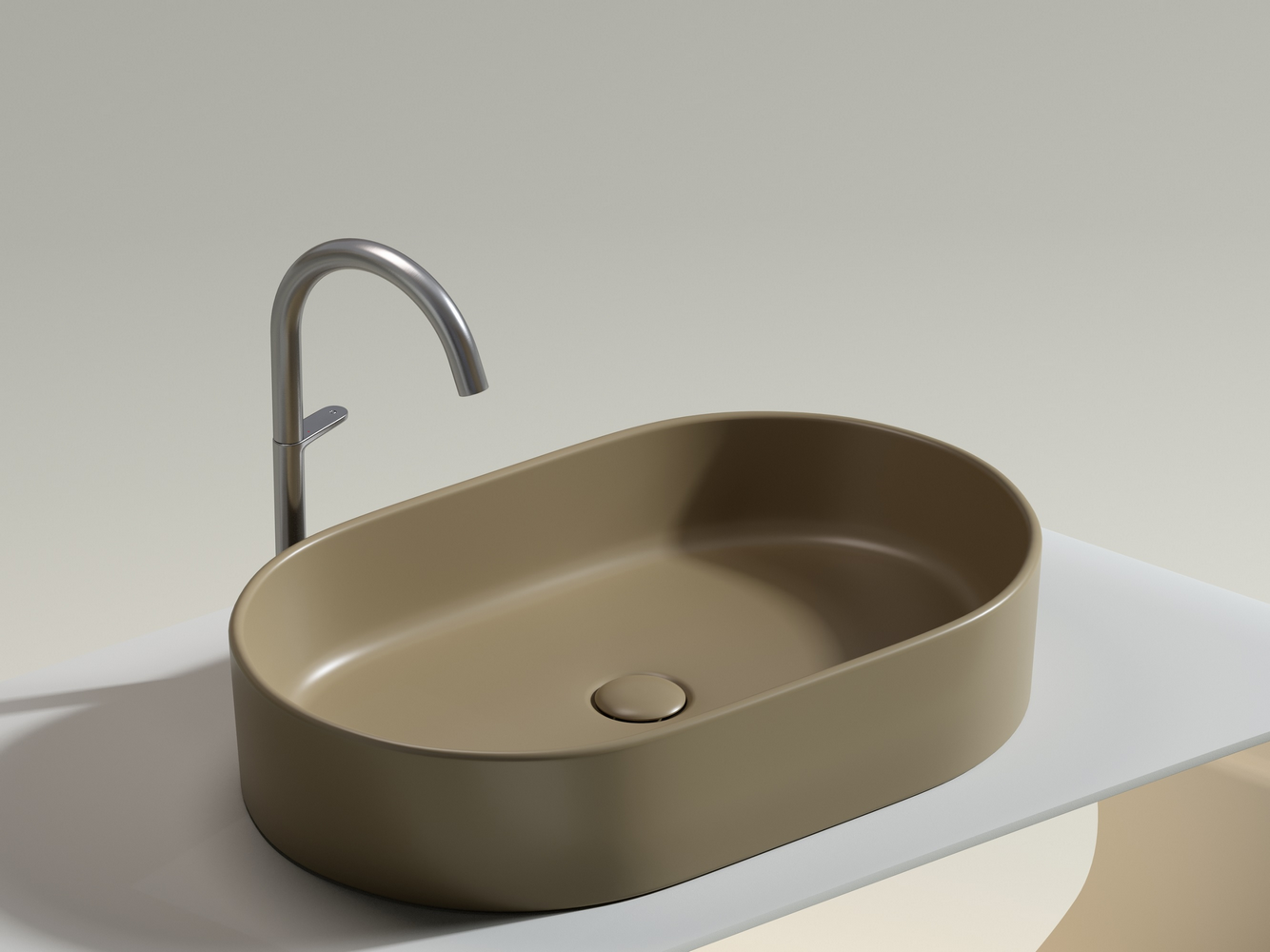 Фото Раковина Ceramicanova Element CN6048MC накладная 60 × 38,5 × 12,2 см, капучино матовый