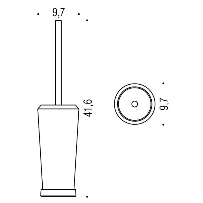Фото Ершик Colombo Road B8006.CR-VAN напольный хром глянец/стекло матовое