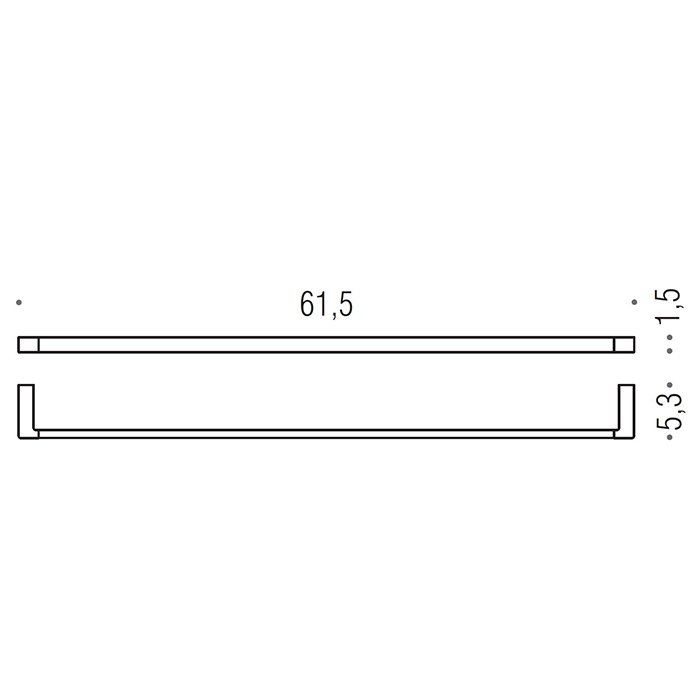 Фото Полотенцедержатель Colombo MiniQ B5011.NM подвесной черный матовый L 61,5 см